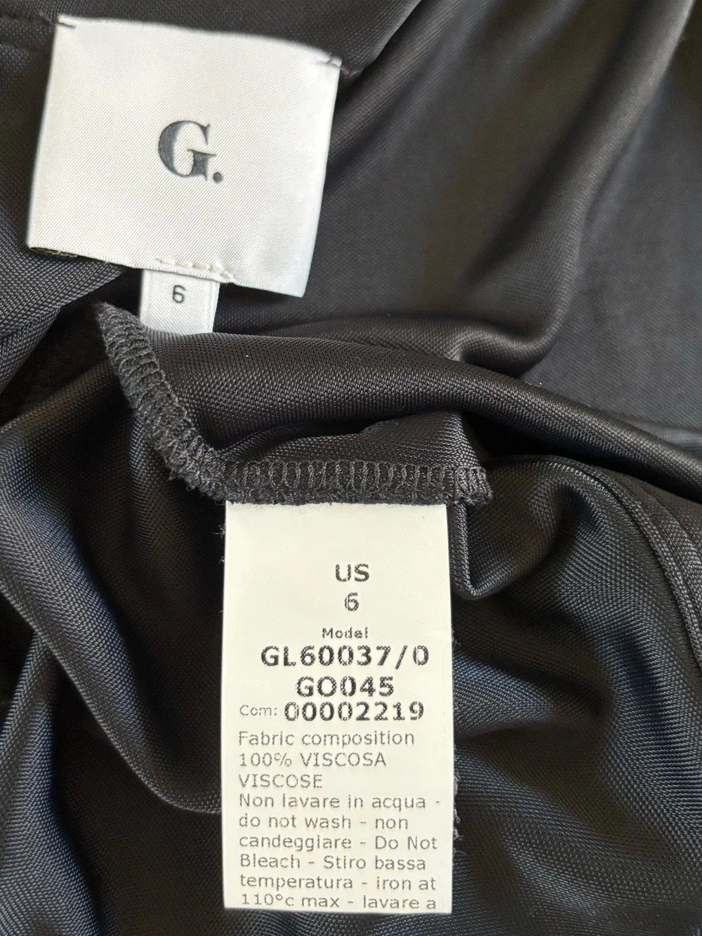 G. Label by Goop Nina Crewneck Maxi Dress Black Sz: 6 Quiet Luxury Made in Italy - Picture 6 of 13